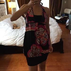 Bebe pink floral dress like new