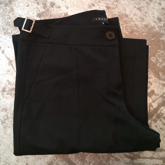 Classic Theory Wide Leg Dress Pant, Black.