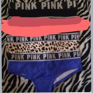 NWT PINK Logo Panty Bundle Small x3