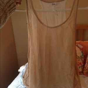 Tan and white tank top