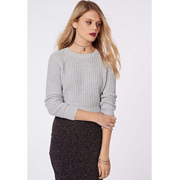 "SOLD" Berte Cropped Jumper in Grey