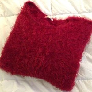 Fuzzy "Caterpillar" Cozy Red Sweater