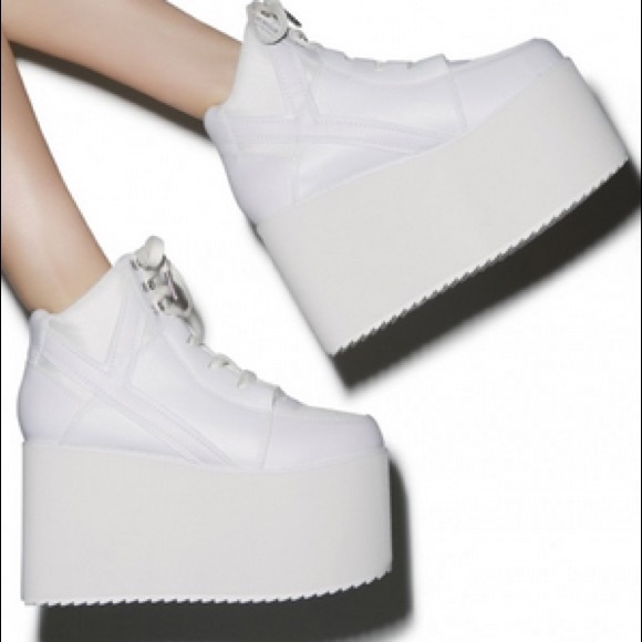 !!!!SOLD!!!YRU QOZMOPLATFORM SNEAKER SIZE 10 WHITE - Picture 2 of 2
