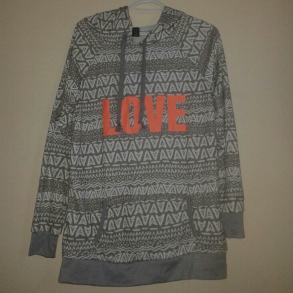 Grey & Coral Tribal 'LOVE' Sweatshirt