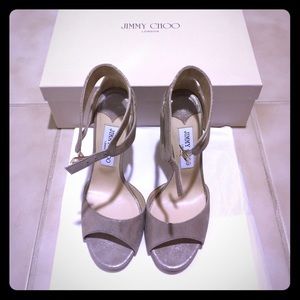 Jimmy Choo Gabriel Metallic Suede sandals