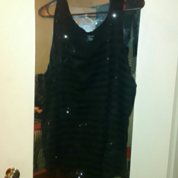 Lane Bryant black sequin tank