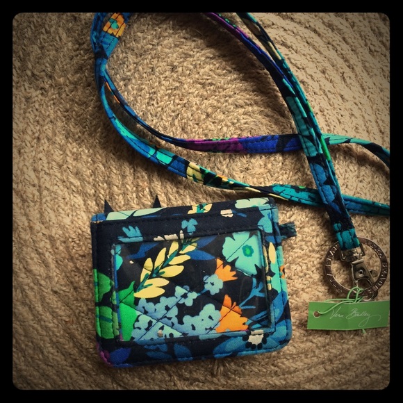Vera Bradley compact wallet and lanyard