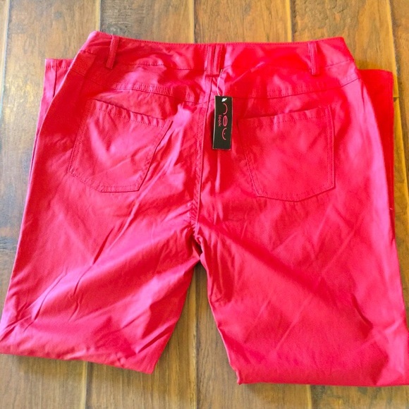 Cherry Red Pleather Ankle JeansSOLD SOLD SOLD - Picture 3 of 3