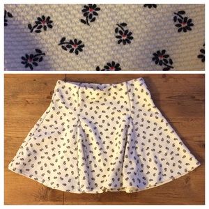 Topshop Floral Textured Pleated Mini Skirt