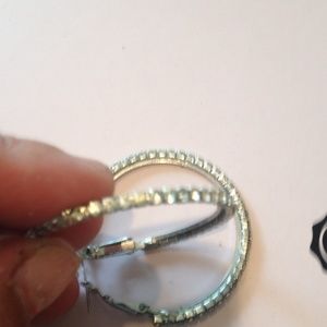 Sparkly rhinestone hoop earrings