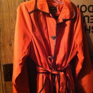 dENNIS bASSO rich pumpkin colored trench coat