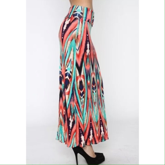 NWT Bright foldover maxi skirt S - Picture 2 of 3