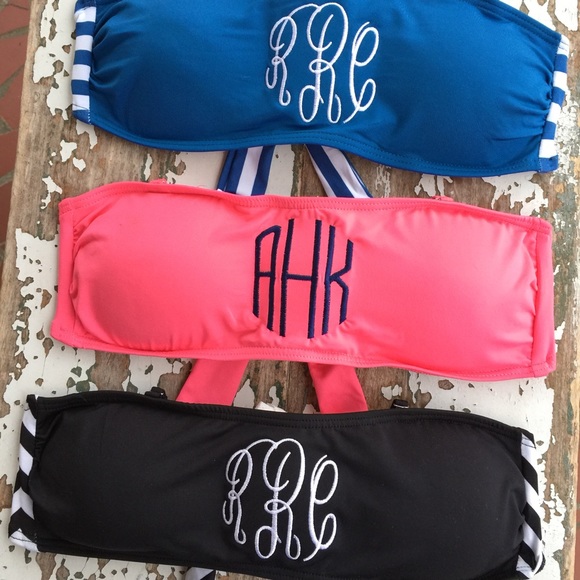 Monogram Bandeau Bathing Suit Tops