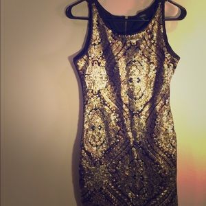 XOXO GOLD SEQUIN DRESS