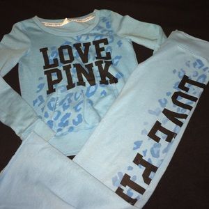 4TRADE VS Pink baby blue cheetah sweats~hoodie xs