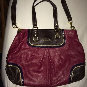 Black and Red Coach Leather Purse