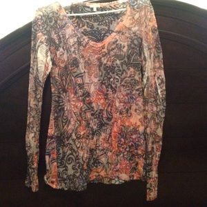 Multi colored burn out top (purple, orange, brown)