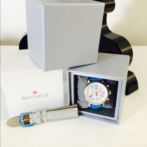 Deco Carrousel genuine leather Michele watch