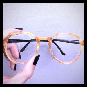 Golden peach semi-transparent tortoise glasses