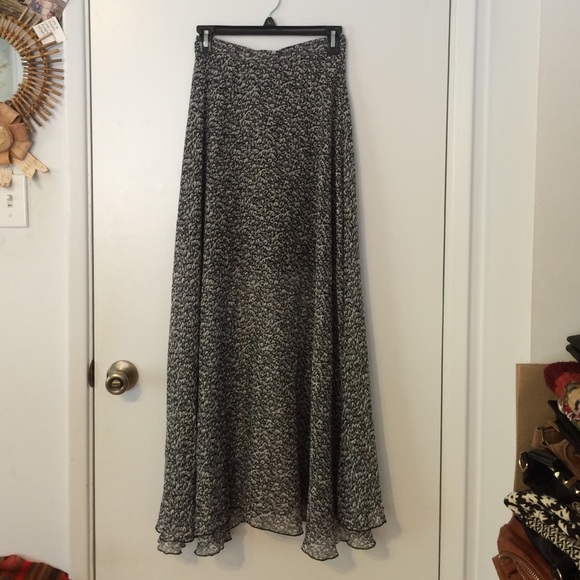 Gray Cheetah Print Maxi Skirt with Short Slip - Picture 1 of 4