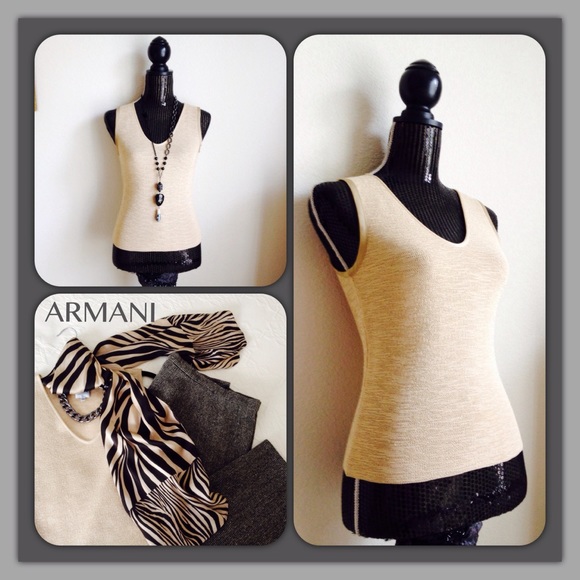 NWOT ARMANI COLLEZIONI MADE IN ITALY KNIT TOP
