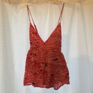 Red/black and white bandanna shirt worn 2 times