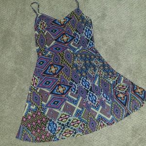 Aztec chiffon skater dress