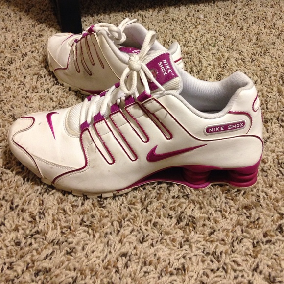Gently worn pink and white  nike shox