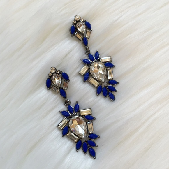 New Amrita Singh Royal Blue Crystal Earrings!