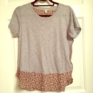 j crew cotton silk back tee - ditzy floral