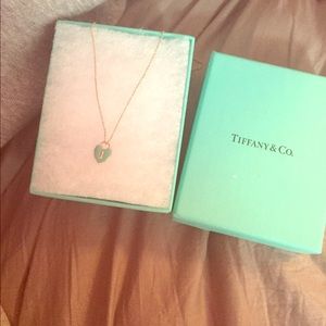 Heart with keyhole Tiffany baby blue necklace