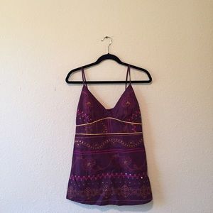 Royal-purple embellished tank