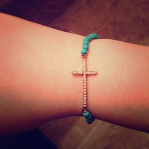 Blingy cross bracelet