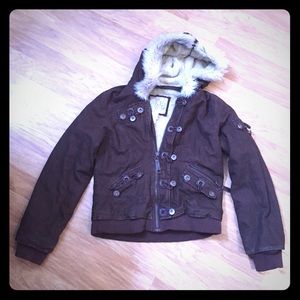 Chocolate brown winter coat! Super cute (: