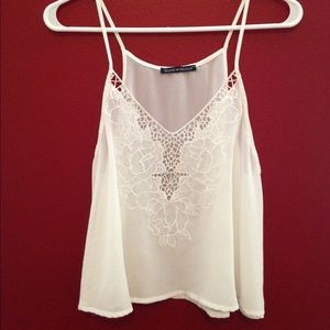 Brandy Melville Floral Cutout Tank