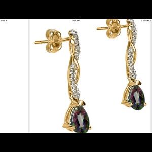 Genuine Mystic Gemstone & Diamond Earrings‼️SALE‼️