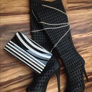 Black and Silver Acrylic Clutch