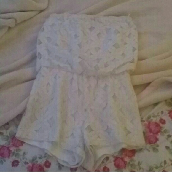 White Laced Romper