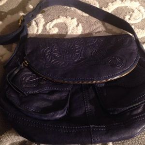Blue Leather Lucky Brand Shoulder Purse