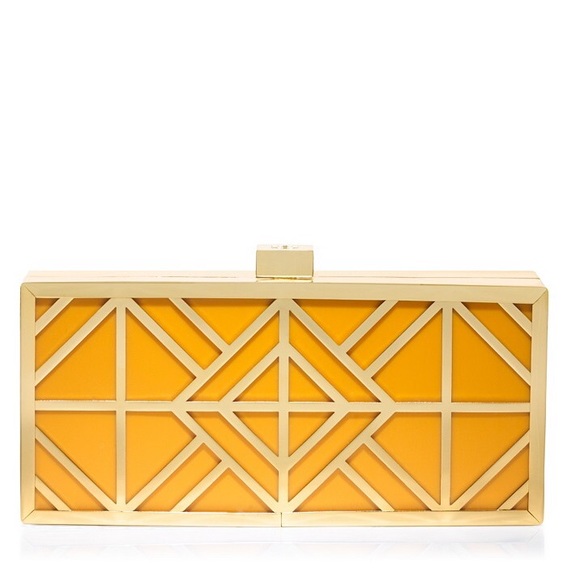 Authentic Tory Burch FRET / FRETE Clutch - Gold