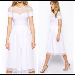 ASOS Cropped Mesh Jumpsuit w/ Sweetheart Neckline