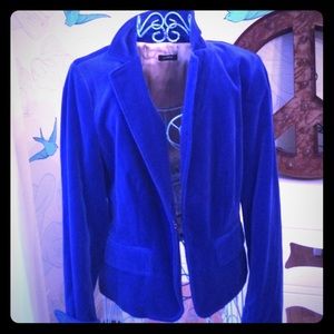 J crew electric blue velvet blazer