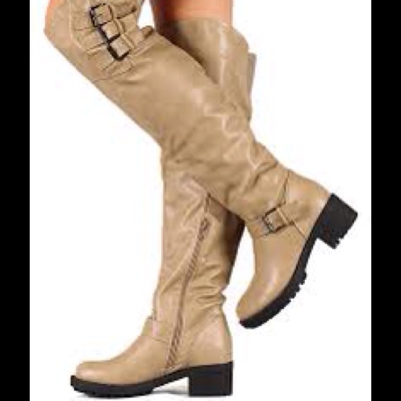 NEW🎉GORGEOUS LIGHT KHAKI KNEE HIGH BOOTS