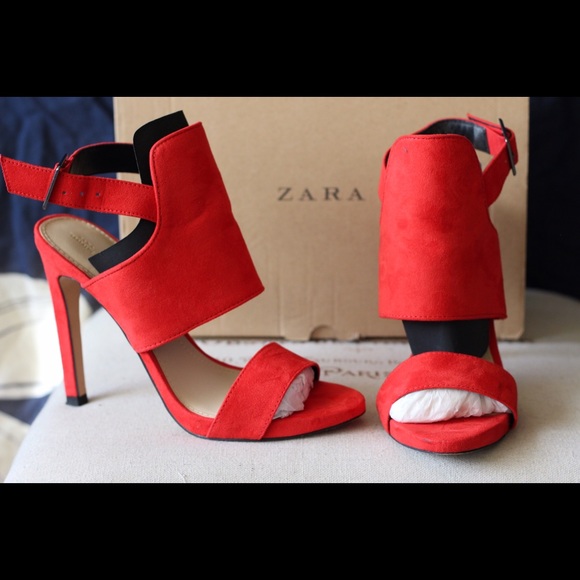 Red Orange Zara Heels