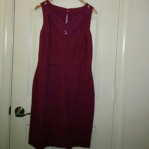 Ann Taylor Loft Plum linen dress