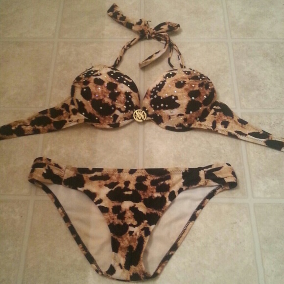 Sequined push-up swim suit