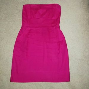 Hot pink linen dress