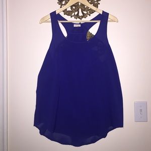 Blue racer back tank top