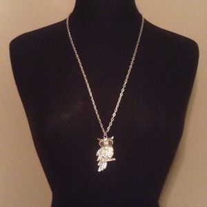 Long owl necklace