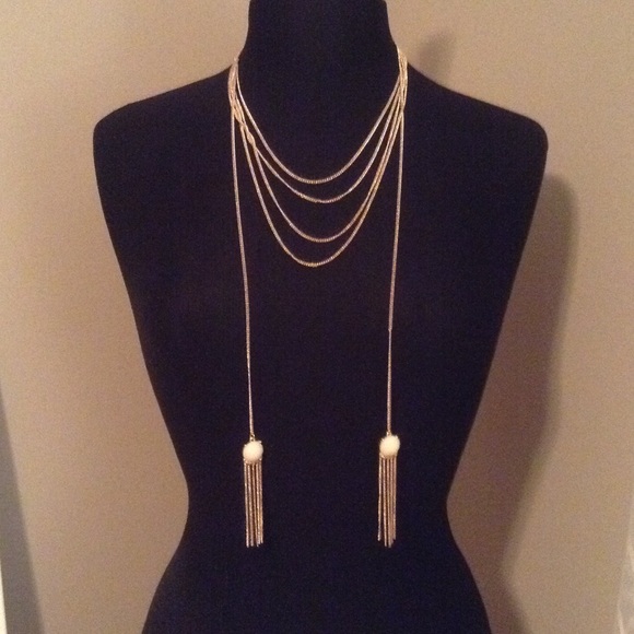 Gold tassel necklace
